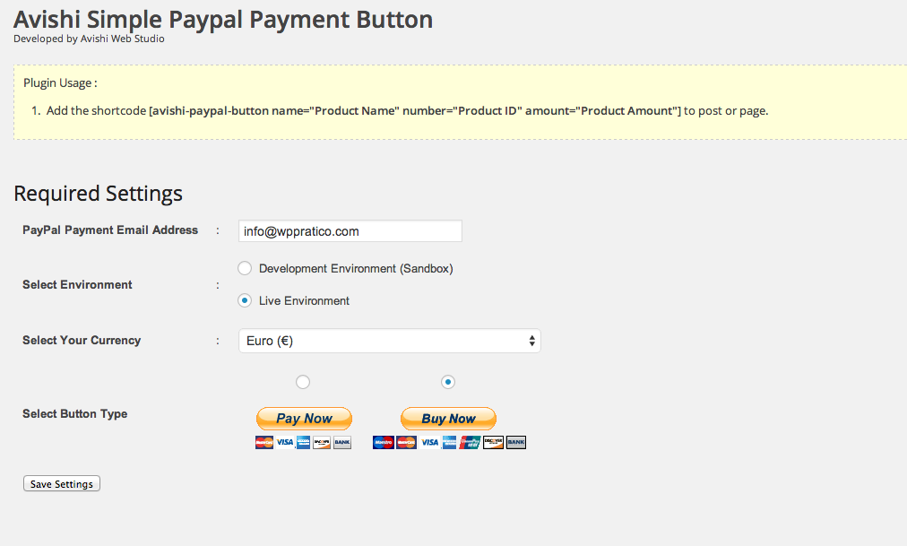 Avishi WP PayPal Payment Button